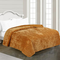 Luxurious Velvet Ultrasonic Embossed Quilt Bedspread